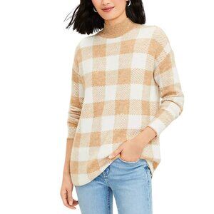 LOFT Plaid Mock Neck Sweater Size XS